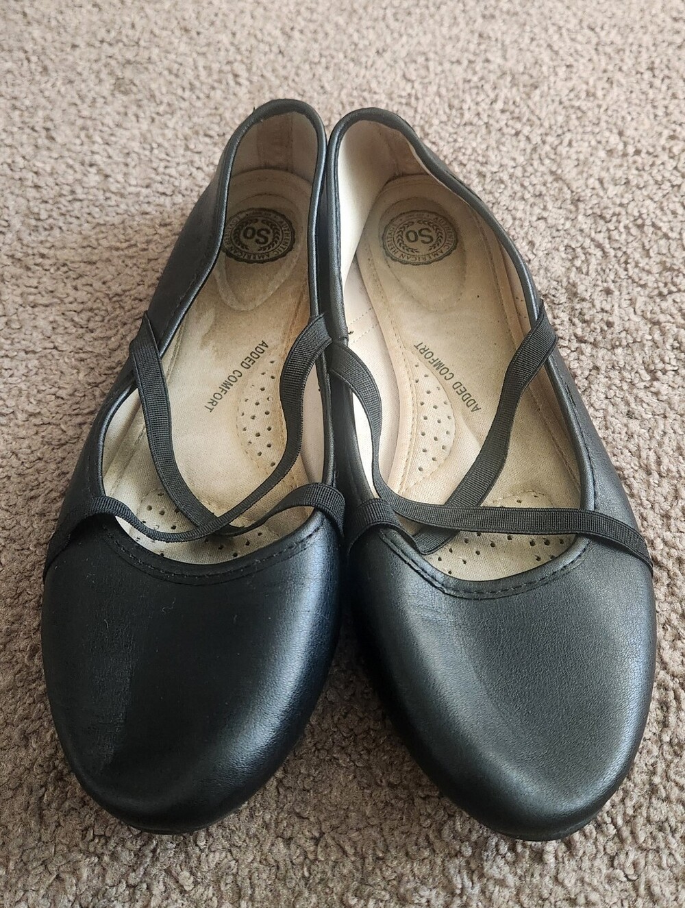 Black Criss-Cross Mary Jane Ballet Flats - Comfort Insole - Picture 2 of 2
